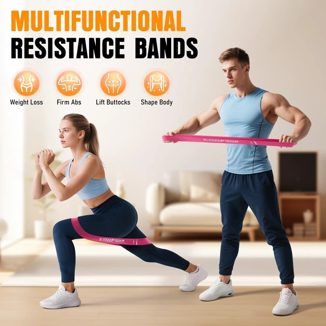 Alt view image 2 of 7 - for Working Out, Exercise Bands Resistance Bands Set with 5 Resistance Levels, Latex Loop Bands for Women Men, Workout Bands for Legs, Glutes, Strength Training, Yoga, Home Gym