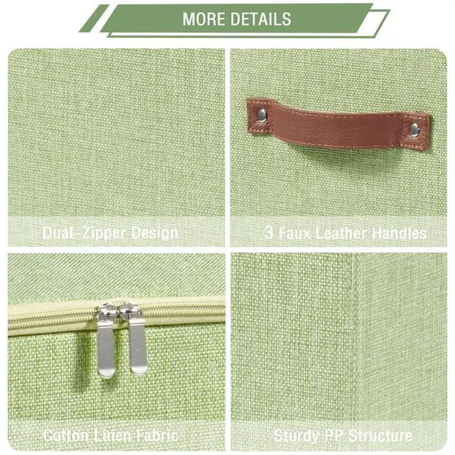 Alt view image 2 of 7 - 11inch Storage Boxes with Zipper Lid Decorative Storage Bins