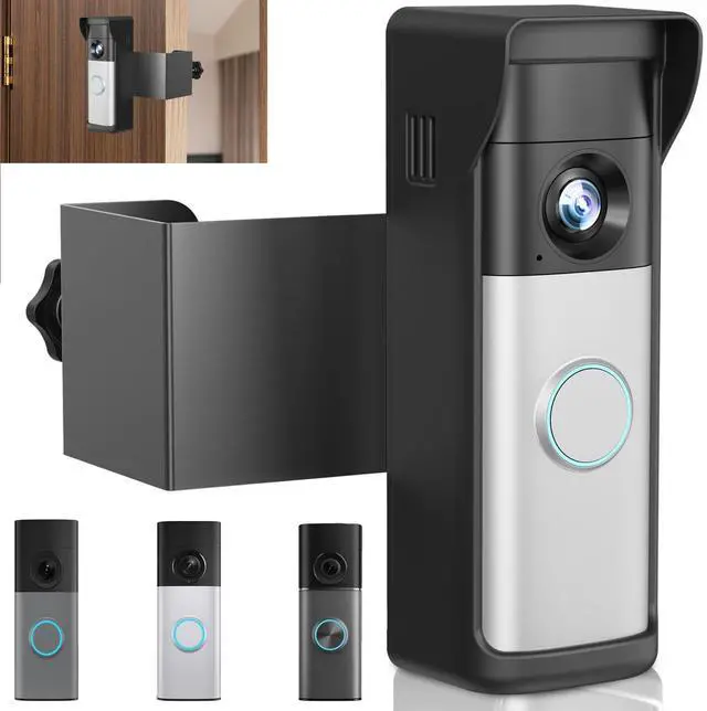 Main image of Anti-Theft Doorbell Mount Compatible with Ring Newest 2026 Battery Doorbell/Plus/Pro, No Drill Wireless Video Camera Doorbell Bracket with Rain Cover for Apartment Rental, Not for Security Door