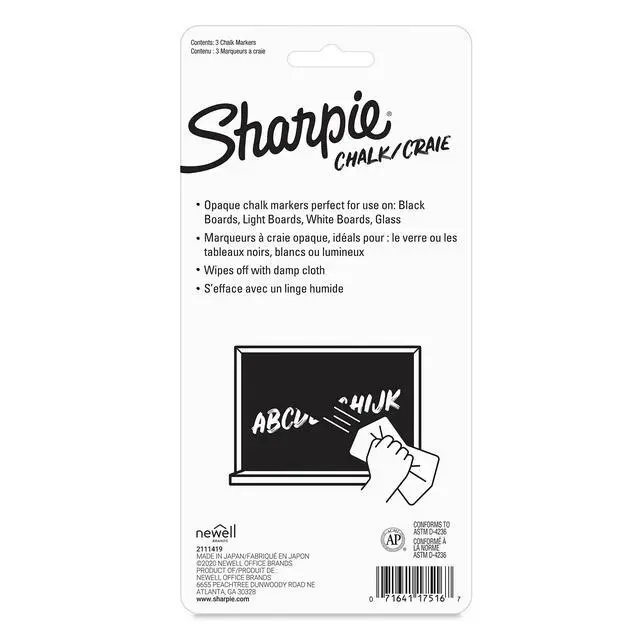 Alt view image 7 of 7 - Chalk Markers, Wet Erase Markers, Assorted Colors, 3 Count