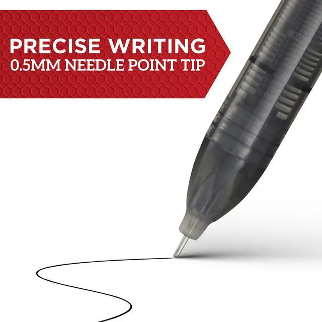 Alt view image 3 of 7 - Needle Point Rollerball Pens, 0.5mm, Black Ink, 12 Count - Stationary, Writing, Bullet Journaling, Office Supplies