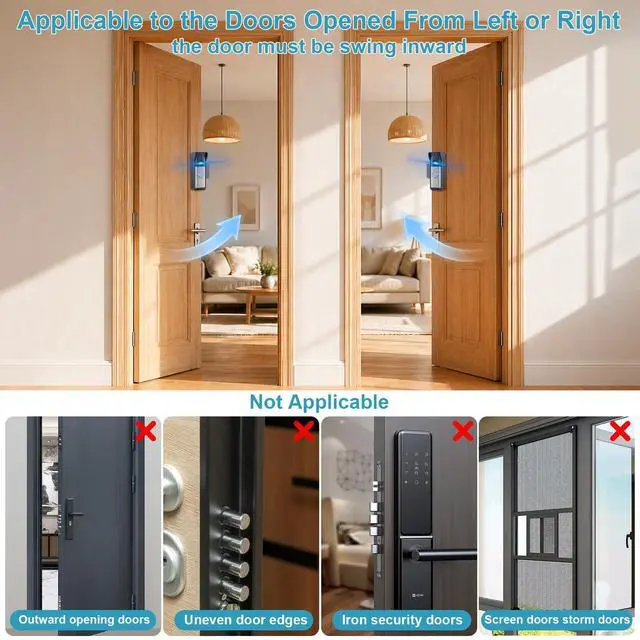 Alt view image 4 of 7 - 2026 Upgrade Anti-Theft Video Doorbell Mount for Ring Newest Battery Doorbell/Plus/Pro(2nd Gen), Adjustable No-Drill Mounting Video Camera Doorbell Cover Holder for Home Rentals, Not for Security Door