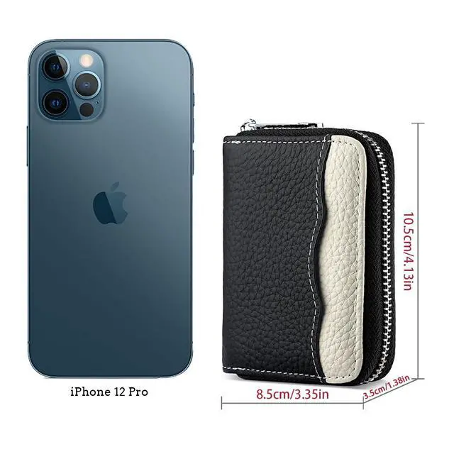 Alt view image 5 of 7 - RFID 20 Slots Credit Card Holder Genuine Leather Small Wallet for Women or Men with Zipper