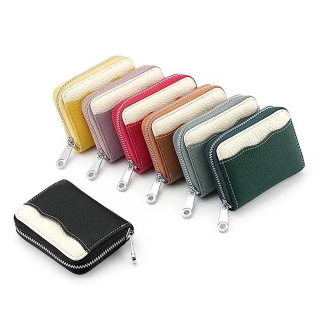 Alt view image 7 of 7 - RFID 20 Slots Credit Card Holder Genuine Leather Small Wallet for Women or Men with Zipper