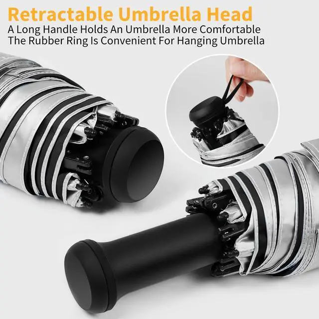 Alt view image 2 of 7 - UPF 50+ UV Protection Umbrella Mini Travel Umbrella for Purse Compact