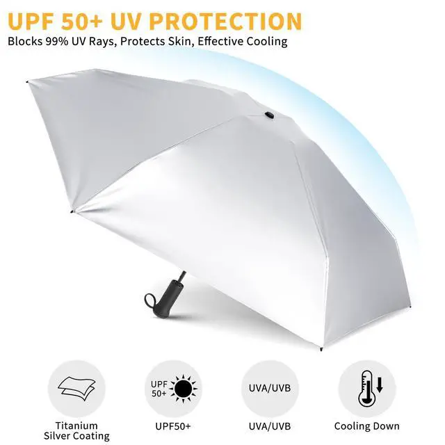 Alt view image 6 of 7 - UPF 50+ UV Protection Umbrella Mini Travel Umbrella for Purse Compact