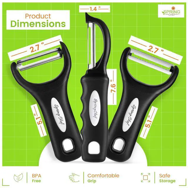 Alt view image 3 of 7 - 3pcs Vegetable Peelers for Kitchen, Swivel, Y & Julienne Peeler