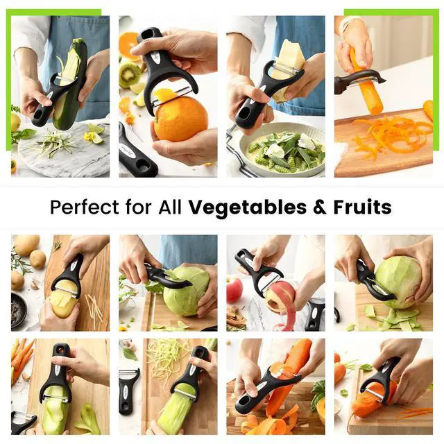 Alt view image 7 of 7 - 3pcs Vegetable Peelers for Kitchen, Swivel, Y & Julienne Peeler