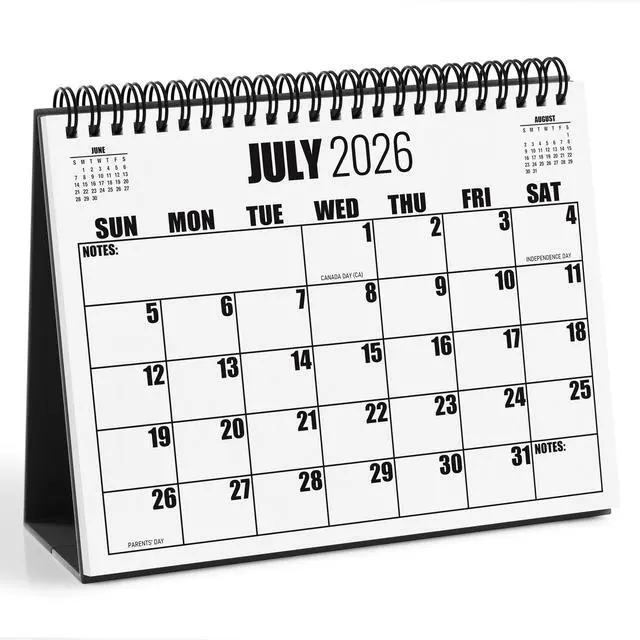 Main image of Print Standing Desk Calendar 20262027, 18-Month Desktop Flip Calendar from July 2026 to December 2027, 8.5" x 6.5", Easy-to-Read Design with To-Do List & Mini Calendars