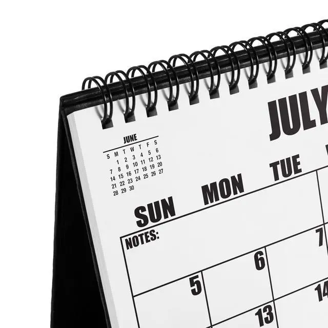 Alt view image 3 of 6 - Print Standing Desk Calendar 20262027, 18-Month Desktop Flip Calendar from July 2026 to December 2027, 8.5" x 6.5", Easy-to-Read Design with To-Do List & Mini Calendars