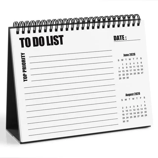 Alt view image 4 of 6 - Print Standing Desk Calendar 20262027, 18-Month Desktop Flip Calendar from July 2026 to December 2027, 8.5" x 6.5", Easy-to-Read Design with To-Do List & Mini Calendars