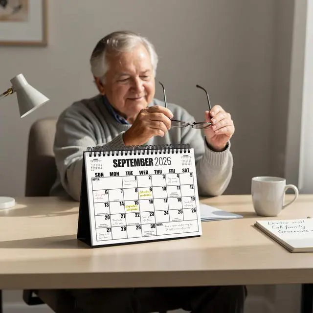 Alt view image 5 of 6 - Print Standing Desk Calendar 20262027, 18-Month Desktop Flip Calendar from July 2026 to December 2027, 8.5" x 6.5", Easy-to-Read Design with To-Do List & Mini Calendars
