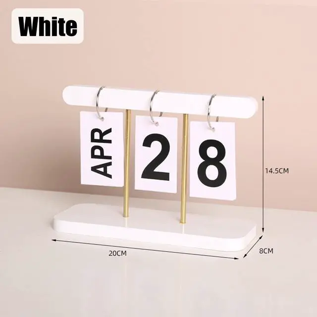 Alt view image 2 of 7 - Perpetual Flip Desk Calendar, Reusable Desktop Decor, White