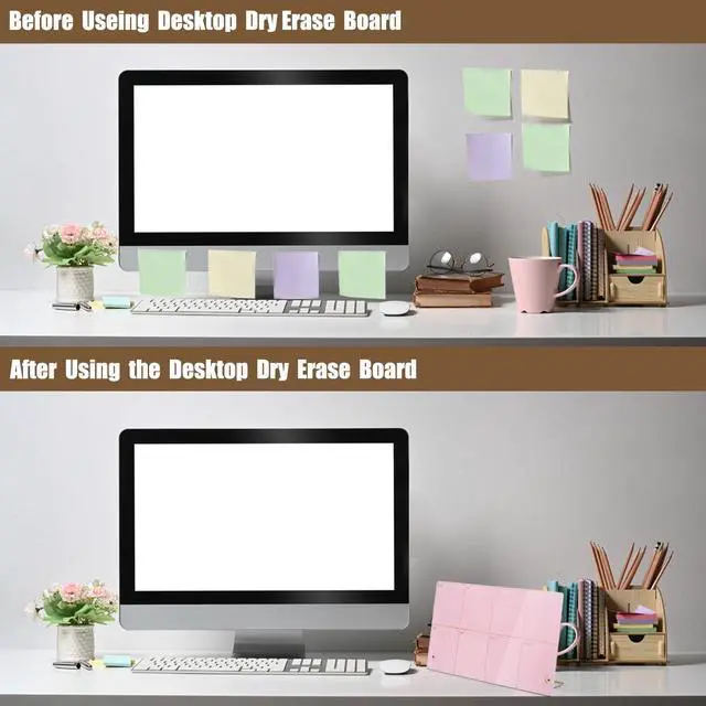 Alt view image 3 of 7 - Desktop Acrylic Weekly Planner Whiteboard with Stand,12"X6"-Small,Dry Erase Weekly Planner for Desk,Acrylic Desk Calendar Dry Erase,Pink Dry Erase Board for Office Home School-ZMZL-P-1530