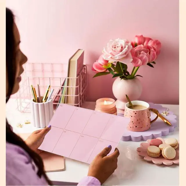 Alt view image 5 of 7 - Desktop Acrylic Weekly Planner Whiteboard with Stand,12"X6"-Small,Dry Erase Weekly Planner for Desk,Acrylic Desk Calendar Dry Erase,Pink Dry Erase Board for Office Home School-ZMZL-P-1530