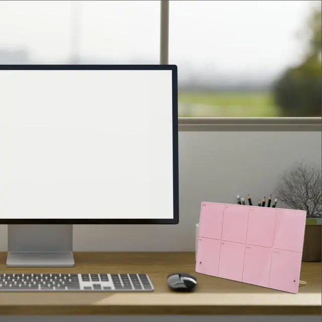 Alt view image 7 of 7 - Desktop Acrylic Weekly Planner Whiteboard with Stand,12"X6"-Small,Dry Erase Weekly Planner for Desk,Acrylic Desk Calendar Dry Erase,Pink Dry Erase Board for Office Home School-ZMZL-P-1530