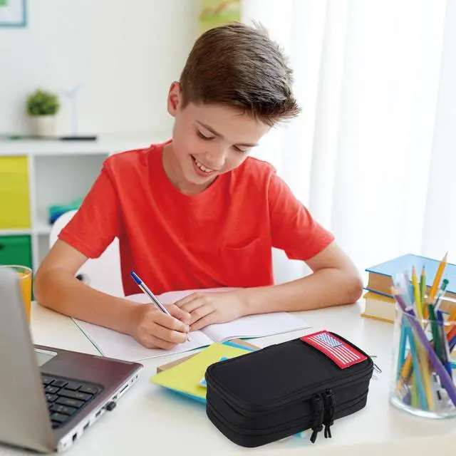 Alt view image 2 of 6 - Pencil Case for Boy,Wide open Pen Pouch Bag with Handle for School