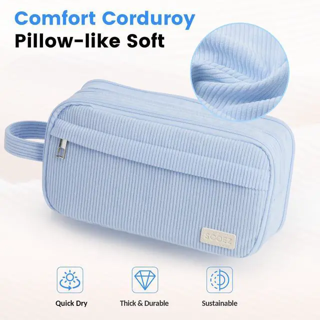 Alt view image 2 of 7 - High Capacity Pencil Case, Soft Corduroy Pencil Pouch