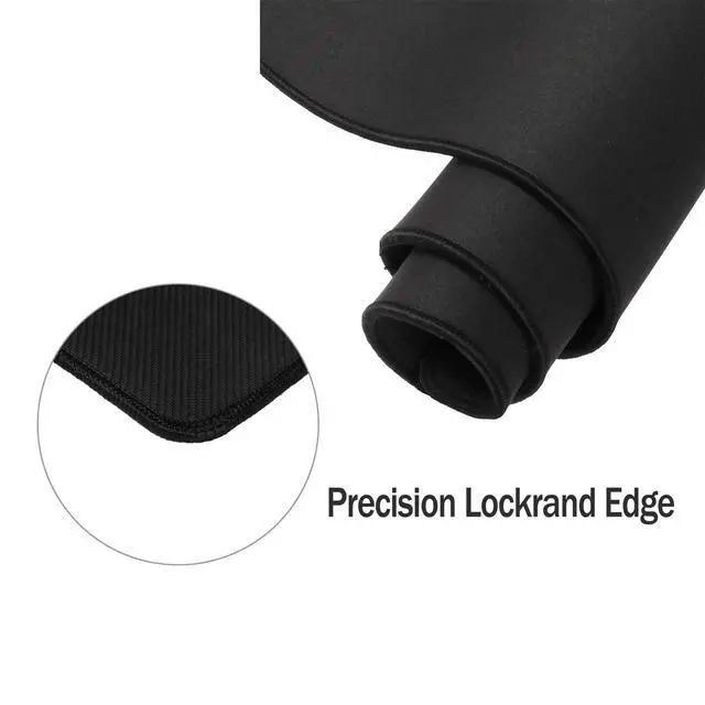 Alt view image 6 of 7 - Large Extended Gaming Desk Mousepad (800x300x3mm) - Nonslip Rubber Base and Water Spill Resistant Desktop Keyboard Mouse Mat - Anti-Fray Cloth - Black