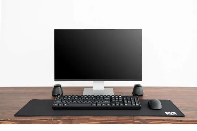 Alt view image 7 of 7 - Large Extended Gaming Desk Mousepad (800x300x3mm) - Nonslip Rubber Base and Water Spill Resistant Desktop Keyboard Mouse Mat - Anti-Fray Cloth - Black