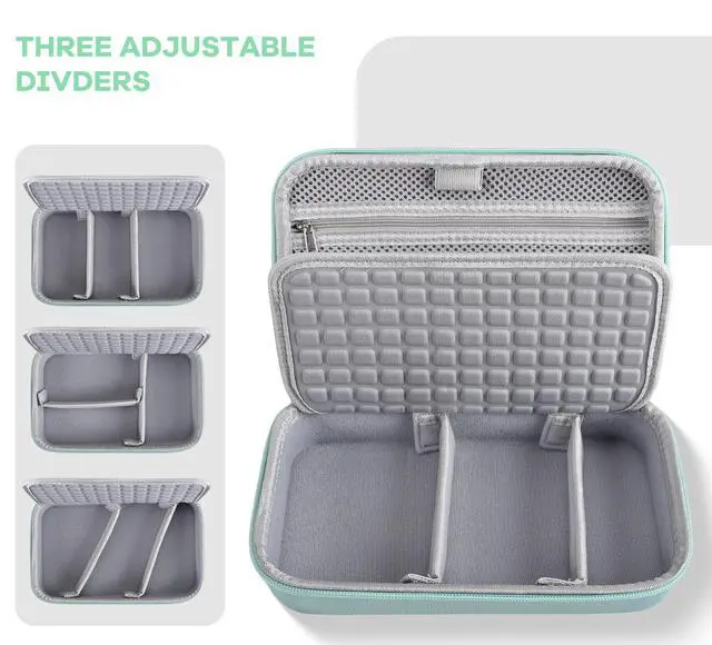 Alt view image 3 of 7 - Hard Travel Electronic Organizer Case for MacBook Power Adapter Chargers Cables Power Bank Apple Magic Mouse Apple Pencil USB Flash Disk SD Card Hard Drive Shockproof Accessories Carrying Bag, Green