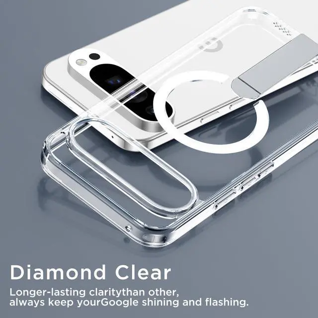 Alt view image 6 of 7 - Stand for Google Pixel 9 Pro XL Case Magnetic, Slim, Rugged, Clear