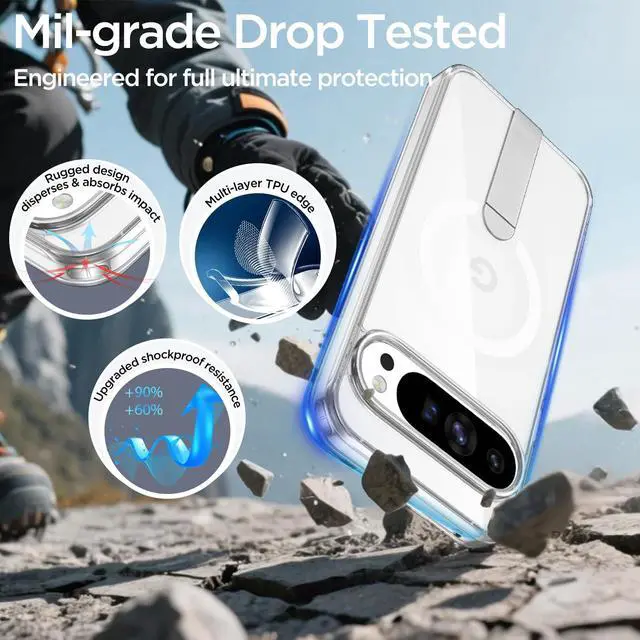 Alt view image 5 of 7 - Stand for Google Pixel 9 Pro XL Case Magnetic, Slim, Rugged, Clear