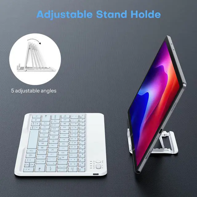 Alt view image 6 of 7 - Rechargeable Bluetooth Keyboard Tablet with Backlit, Oversize Keycap