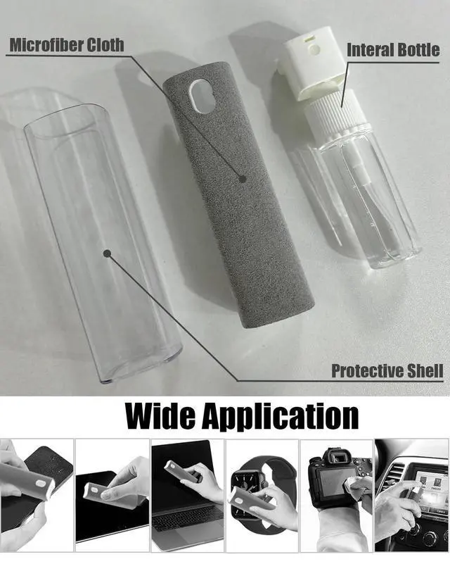 Alt view image 2 of 7 - Screen Cleaner Car Screen Cleaner Spray and Wipe Car Stuff Mini Cleaning Kit for Travel Car Display iPhone iPad Computer Laptop Tablet MacBook Cell Phone Eyeglasses(2 Units)