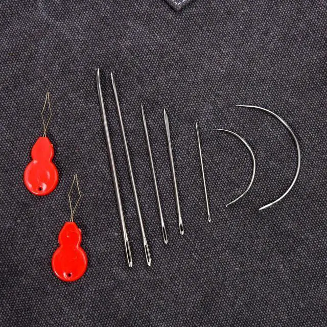 Alt view image 4 of 6 - Heavy Duty Hand Sewing Needles Kit, 28 PCS Leather Sewing Needles with 20 Leather Hand Sewing Needle and 8 Curved Needle for Home Upholstery, Leather Needles for Hand Sewing, Carpet Canvas Repair