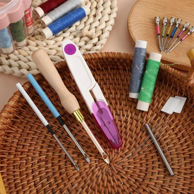 Alt view image 3 of 7 - 13Pcs Punch Needle Kit for Craft Beginner Punch Embroidery Kit