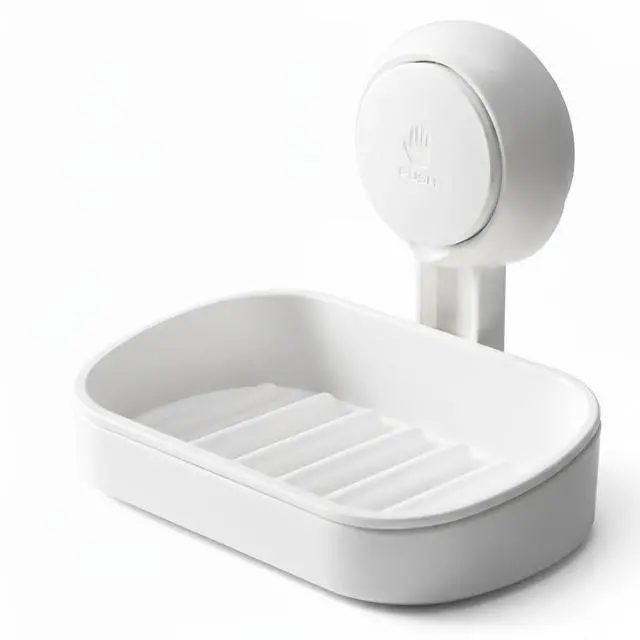 Main image of Suction Cup Soap Dish Holder for Shower, Dual-Layer Self-Draining Bar Soap Holder, No-Drill Removable Wall Mount Soap Tray for Tile, Glass, Bathroom & Kitchen Sink
