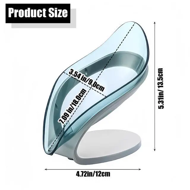 Alt view image 2 of 6 - Self Draining Leaf Soap Dish Easy to Clean Waterfall Soap Holder, Multi-Use for Shower, Bathroom & Kitchen Sink, Durable & Stylish (Blue)