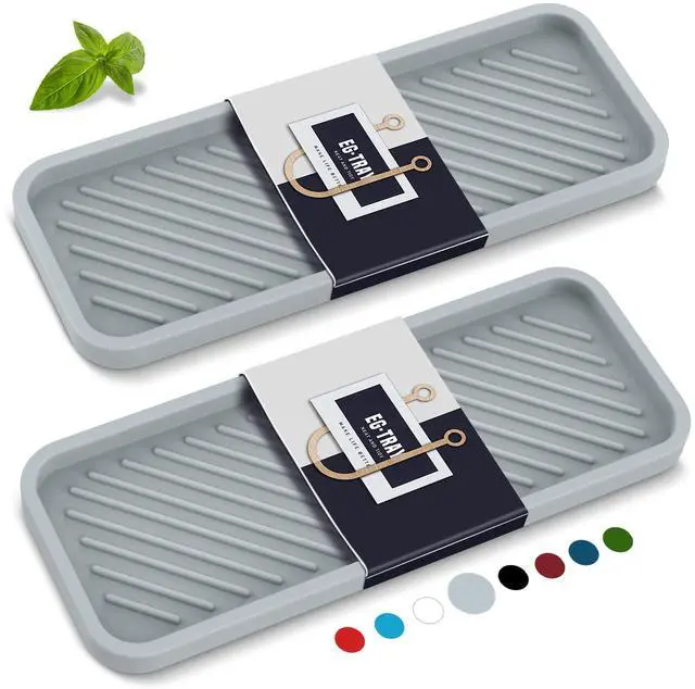 Main image of Sink Organizer Tray,2 Pack Silicone Sponge Holder for Sink Bathroom