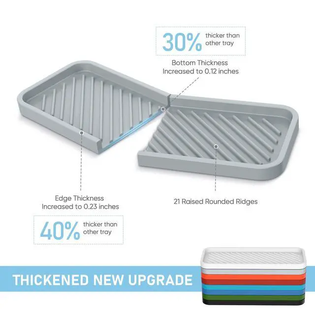 Alt view image 2 of 7 - Sink Organizer Tray,2 Pack Silicone Sponge Holder for Sink Bathroom