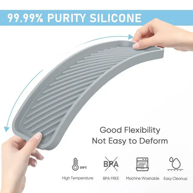 Alt view image 3 of 7 - Sink Organizer Tray,2 Pack Silicone Sponge Holder for Sink Bathroom