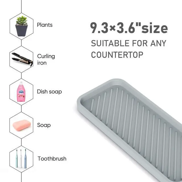 Alt view image 5 of 7 - Sink Organizer Tray,2 Pack Silicone Sponge Holder for Sink Bathroom