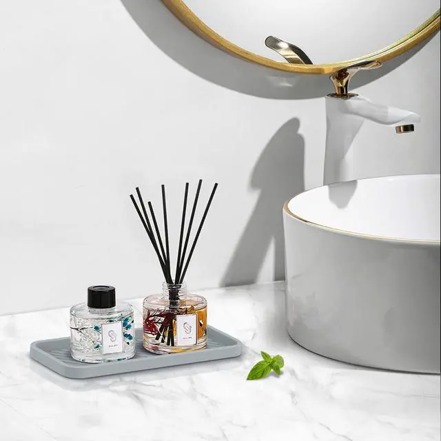 Alt view image 7 of 7 - Sink Organizer Tray,2 Pack Silicone Sponge Holder for Sink Bathroom