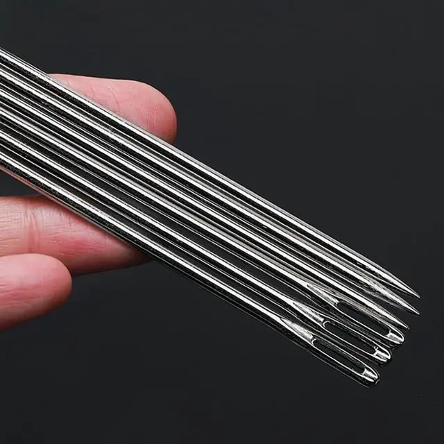 Alt view image 3 of 7 - 4" Professional Upholstery Needle 10cm Length 3mm Thickness, Big Eye Hand Sewing Needles for Stitching and Crafting Projects