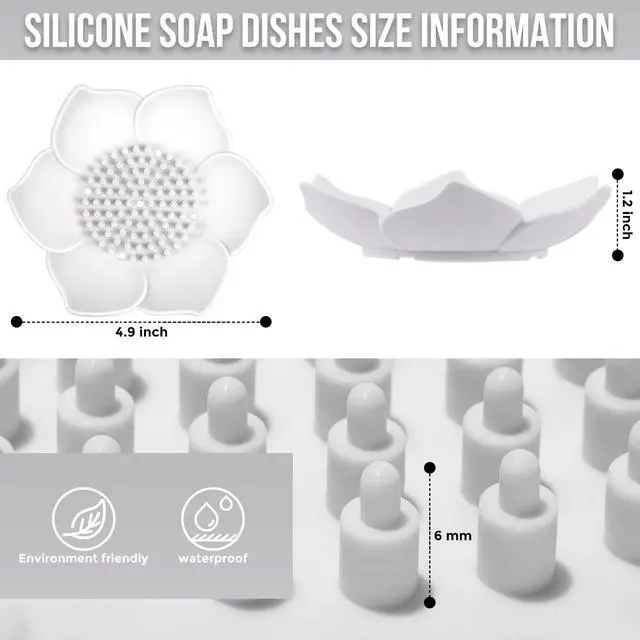 Alt view image 2 of 7 - 2 Pack Shower Steamer Tray, Silicone Soap Dish