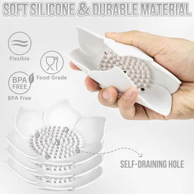 Alt view image 4 of 7 - 2 Pack Shower Steamer Tray, Silicone Soap Dish