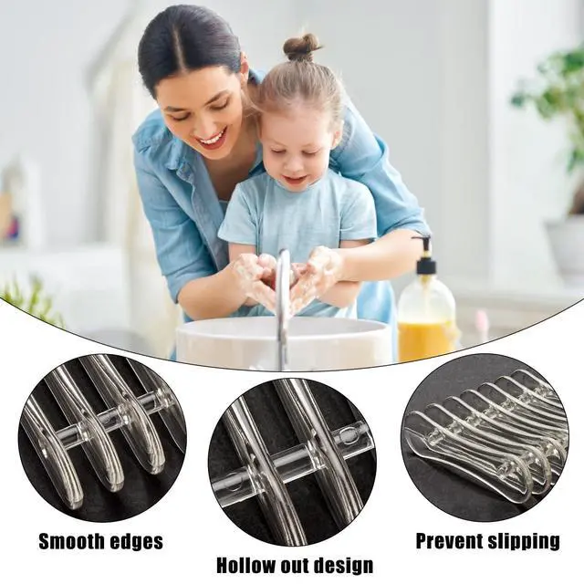 Alt view image 3 of 6 - 2 Pieces Plastic Bar Soap Holder Self Draining Soap Dish Soap Savers for Bar Soap Clear Soap Tray Soap Dish for Shower Kitchen Bathroom Hotel