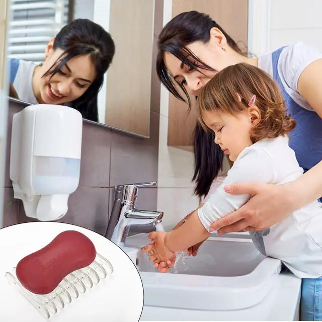 Alt view image 2 of 6 - 2 Pieces Plastic Bar Soap Holder Self Draining Soap Dish Soap Savers for Bar Soap Clear Soap Tray Soap Dish for Shower Kitchen Bathroom Hotel
