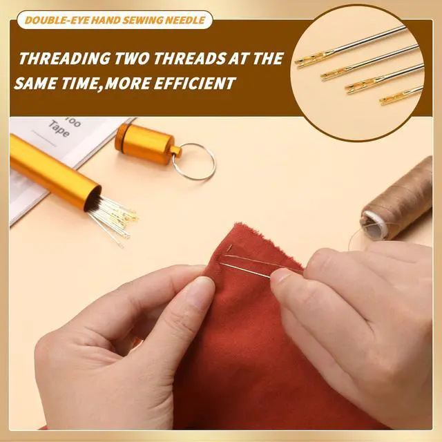 Alt view image 4 of 7 - Self Threading Needles 40pcs Easy Threading Steel Hand Sewing Needle