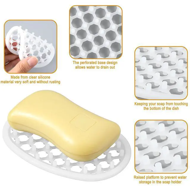 Alt view image 3 of 7 - 3pcs Shower Soap Dishes for Bar Soap with Holes