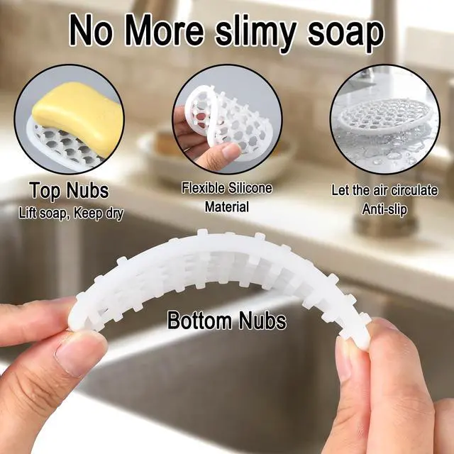 Alt view image 4 of 7 - 3pcs Shower Soap Dishes for Bar Soap with Holes