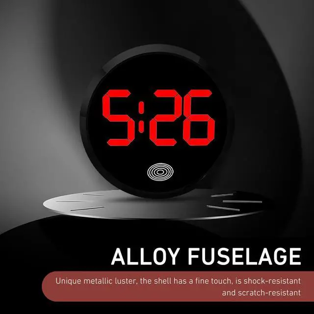 Alt view image 4 of 7 - Touch Activated Luminous Digital Car Clock, Mini Stick-On Electronic Dashboard Clock, Battery Powered Night Light Vehicle Interior Decor Accessory, Red