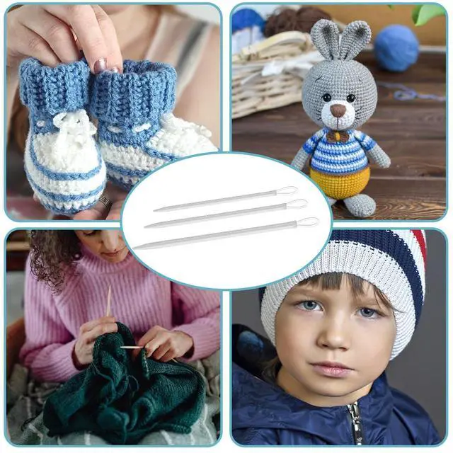Alt view image 5 of 7 - 9 PCS Wool Yarn Needles, Darning Needle Nylon Thread Rope Threader Large Eye Tapestry Needle for Weave Hand Weaving Sweater Tools Accessories for Sewing Knitting Crochet Yarn Embroidery