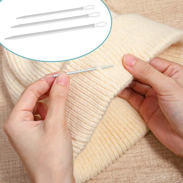Alt view image 7 of 7 - 9 PCS Wool Yarn Needles, Darning Needle Nylon Thread Rope Threader Large Eye Tapestry Needle for Weave Hand Weaving Sweater Tools Accessories for Sewing Knitting Crochet Yarn Embroidery