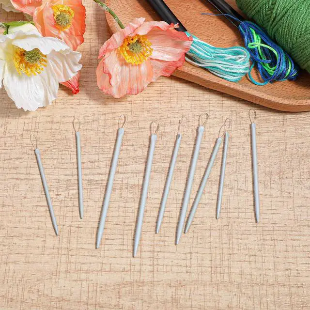 Alt view image 6 of 7 - 9 PCS Wool Yarn Needles, Darning Needle Nylon Thread Rope Threader Large Eye Tapestry Needle for Weave Hand Weaving Sweater Tools Accessories for Sewing Knitting Crochet Yarn Embroidery